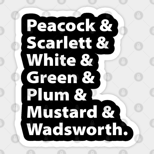 Clue Names Sticker by OffBookDesigns